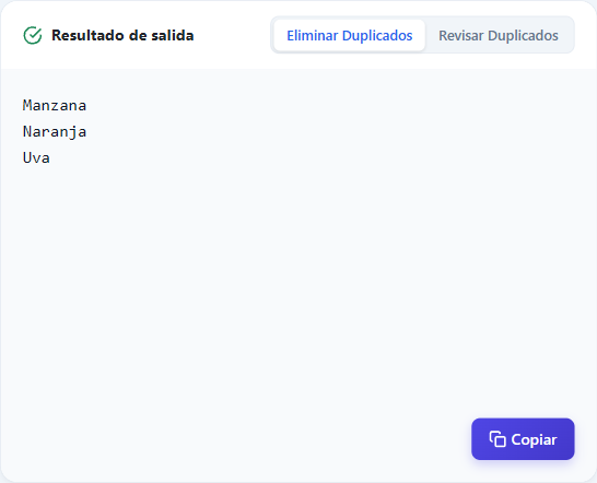 Obtener resultados con duplicados eliminados