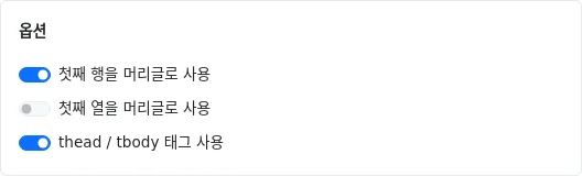 옵션 설정 화면
