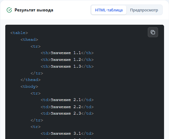 Скопируйте готовый HTML-код для использования