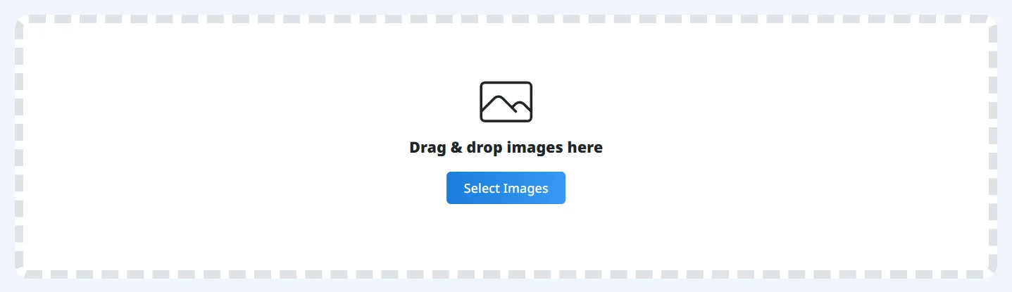 画像をアップロードする画面
