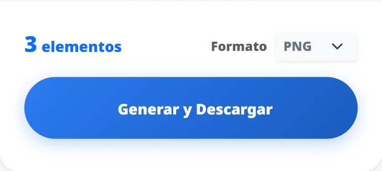 Captura de pantalla de la generación masiva de códigos QR y descarga del archivo ZIP