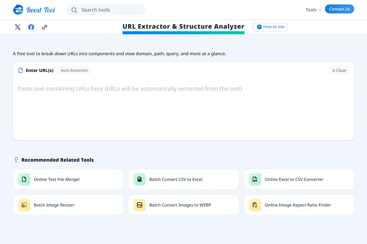 URL Structure Checker input screen