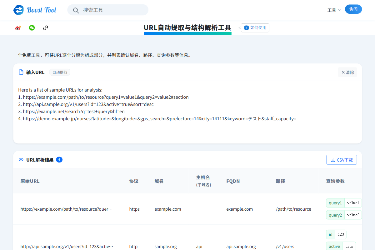 将URL分析结果下载为CSV